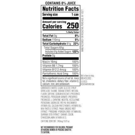 Rockstar Punched Fruit Punch 16 oz 12 pack