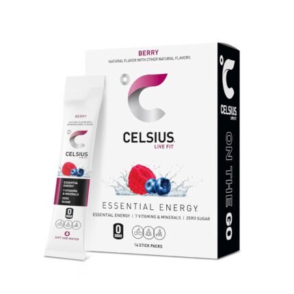 CELSIUS On-the-Go Powder Stick Packs, Berry, Zero Sugar (14 Sticks) - image 1