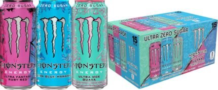Monster Energy Ultra Variety Pack Blue Hawaiian Vice Guava Fantasy Ruby Red