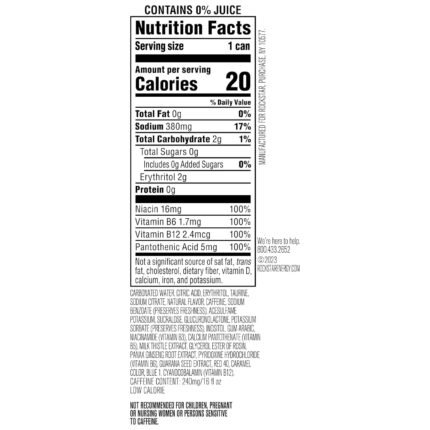 Rockstar Pure Zero Fruit Punch 16 oz 12 pack