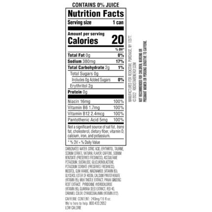 Rockstar Pure Zero Tangerine Mango Guava Strawberry 16 oz 12 pack