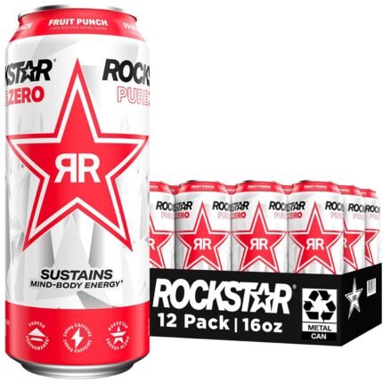 Rockstar Pure Zero Fruit Punch 16 oz 12 pack
