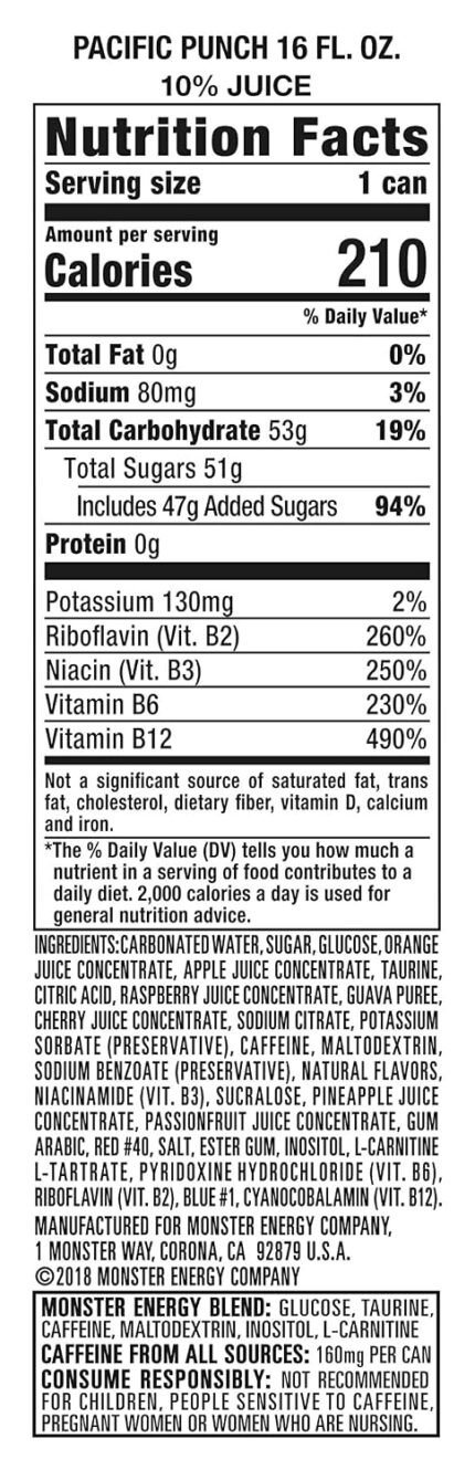 Juice Monster Pacific Punch 16 oz 15 pack