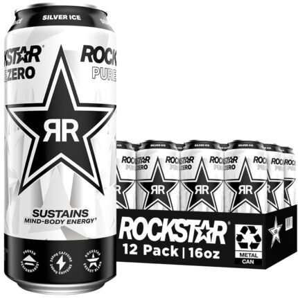 Rockstar Pure Zero Silver Ice 16 oz 12 pack