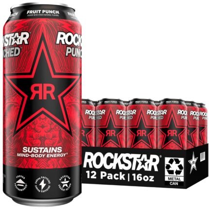 Rockstar Punched Fruit Punch 16 oz 12 pack