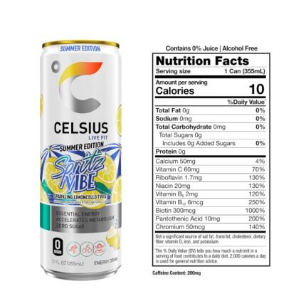 CELSIUS Sparkling Spritz Vibe Summer Edition Energy Drink, 12 fl oz (Pack of 12) - image 2